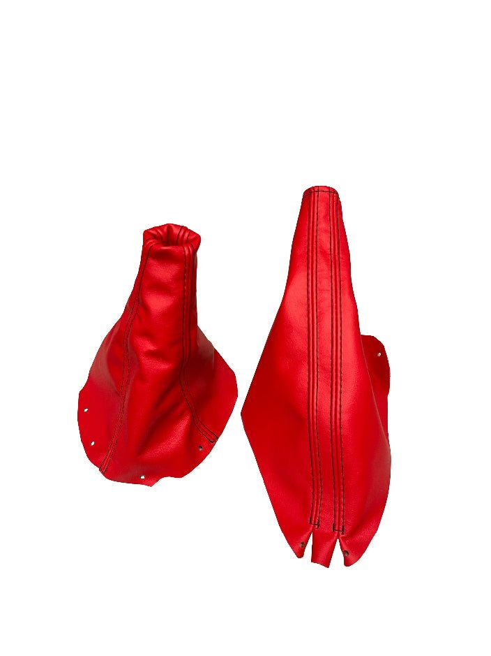 Torch Red Leather Emergency Brake & Shift Boot Cover For Ford Mustang GT 1994 1995 1996 1997 1998 1999 2000 2001 2002 2003 2004 - Mi tienda