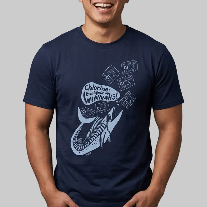 Adult Unisex Swimmer T-Shirt - Chlorine: Breakfast of Winnahs! - Mi tienda
