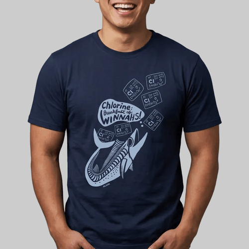Adult Unisex Swimmer T-Shirt - Chlorine: Breakfast of Winnahs! - Mi tienda