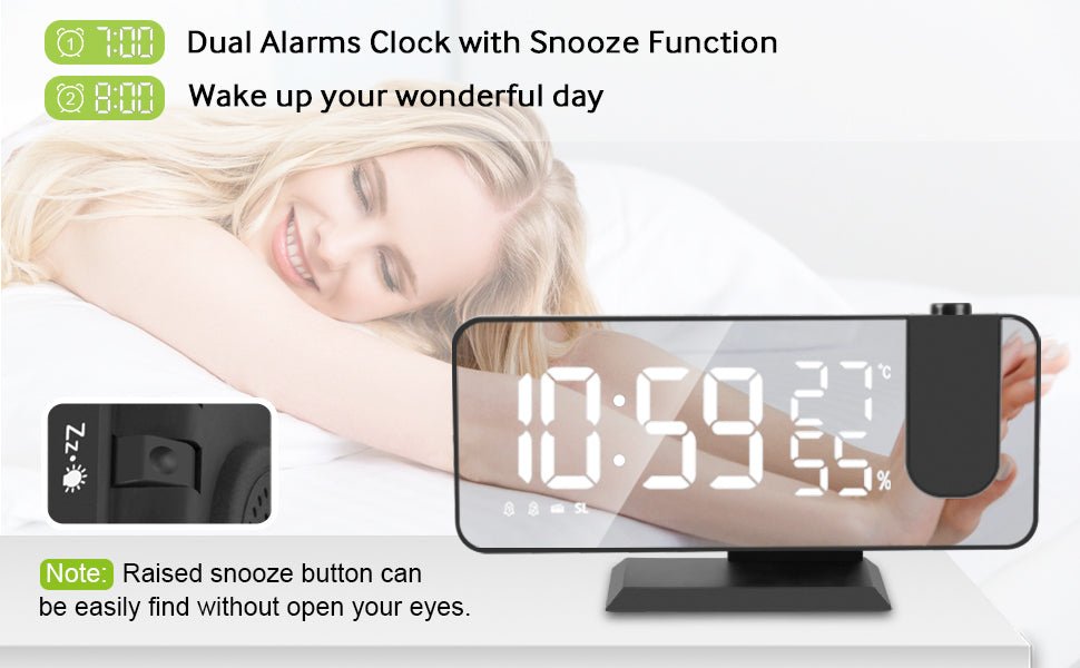 LED Projection Digital Alarm Clock Phone Charger - Mi tienda