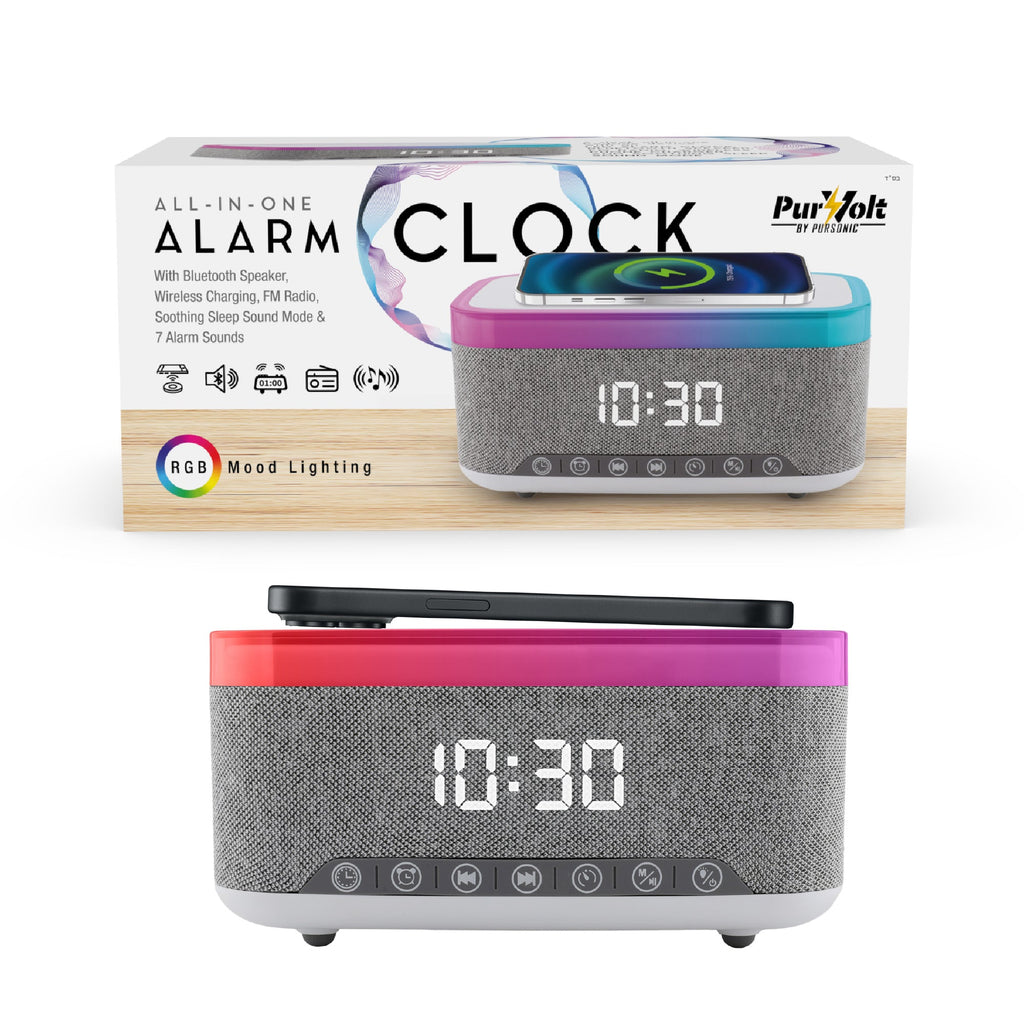 Desk-to-Bedside Power & Comfort Bundle – Sip & Charge 2-in-1 Mug Warmer + 5-in-1 Wireless Charging Alarm Clock Speaker - Mi tienda