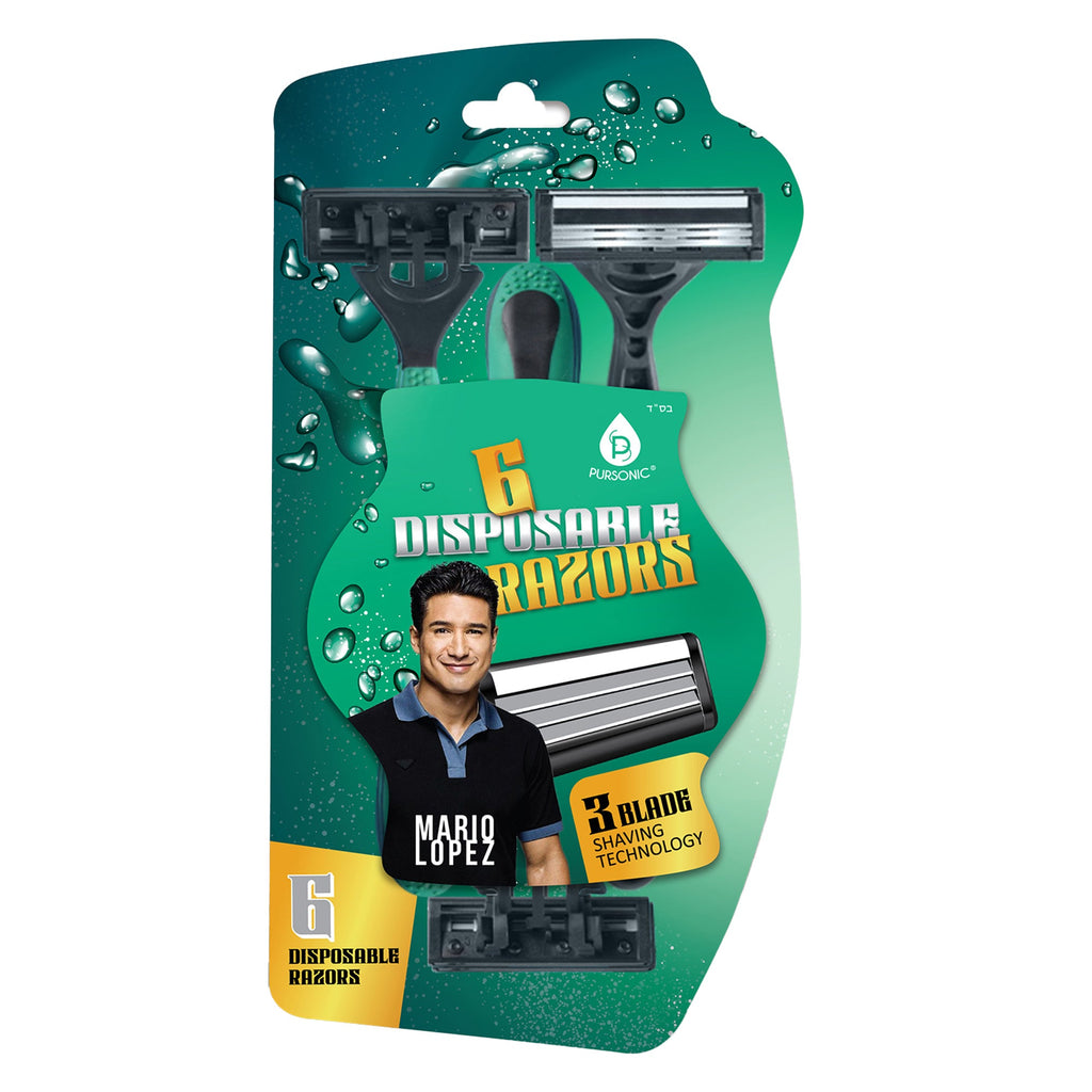 Mario Lopez 6 Disposable Razors - 3 Blade Shaving Surface Technology - Mi tienda