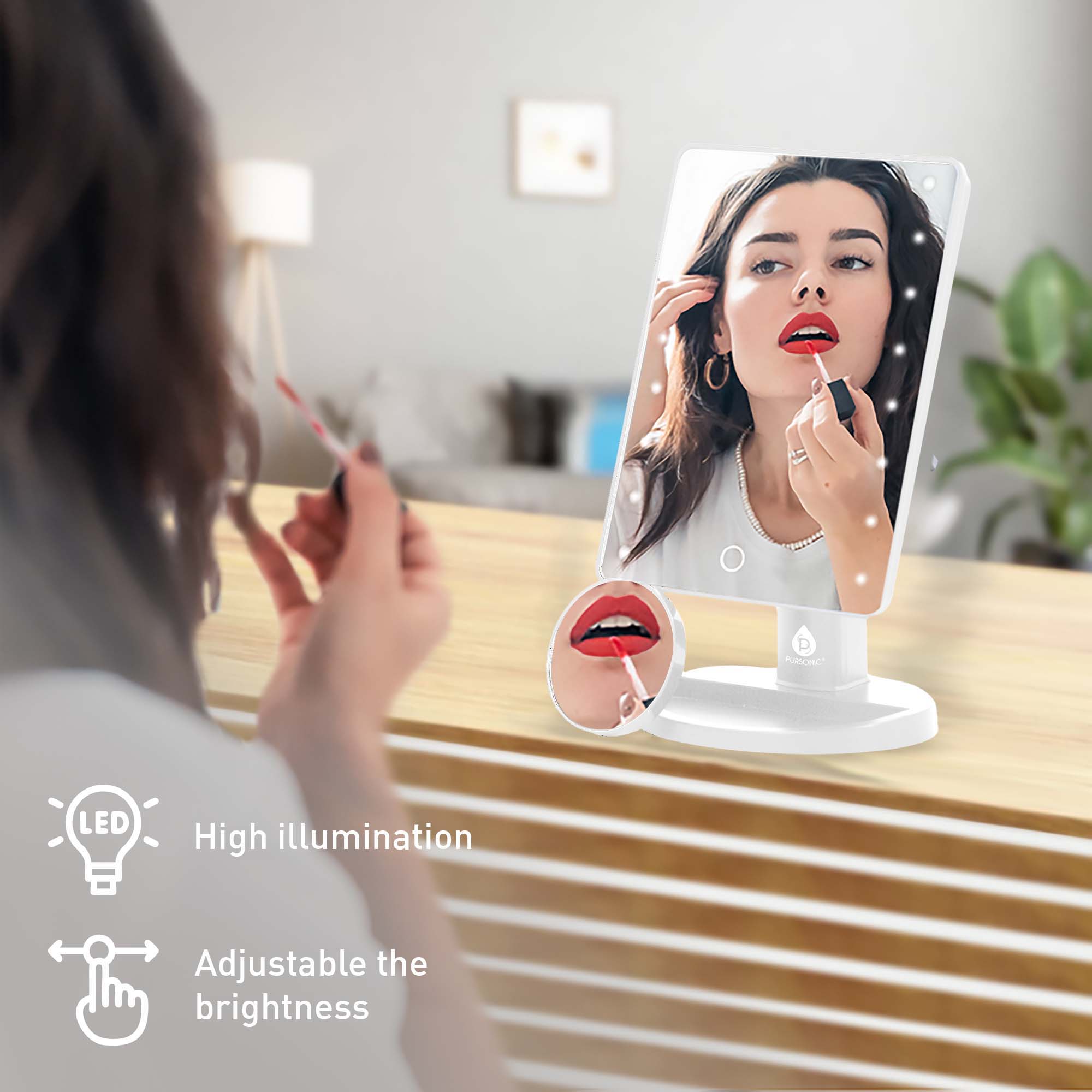 Dimmable LED Vanity Mirror & Pursonic Triple Barrel Hair Curler: The Ultimate Glow-Up Bundle - Mi tienda