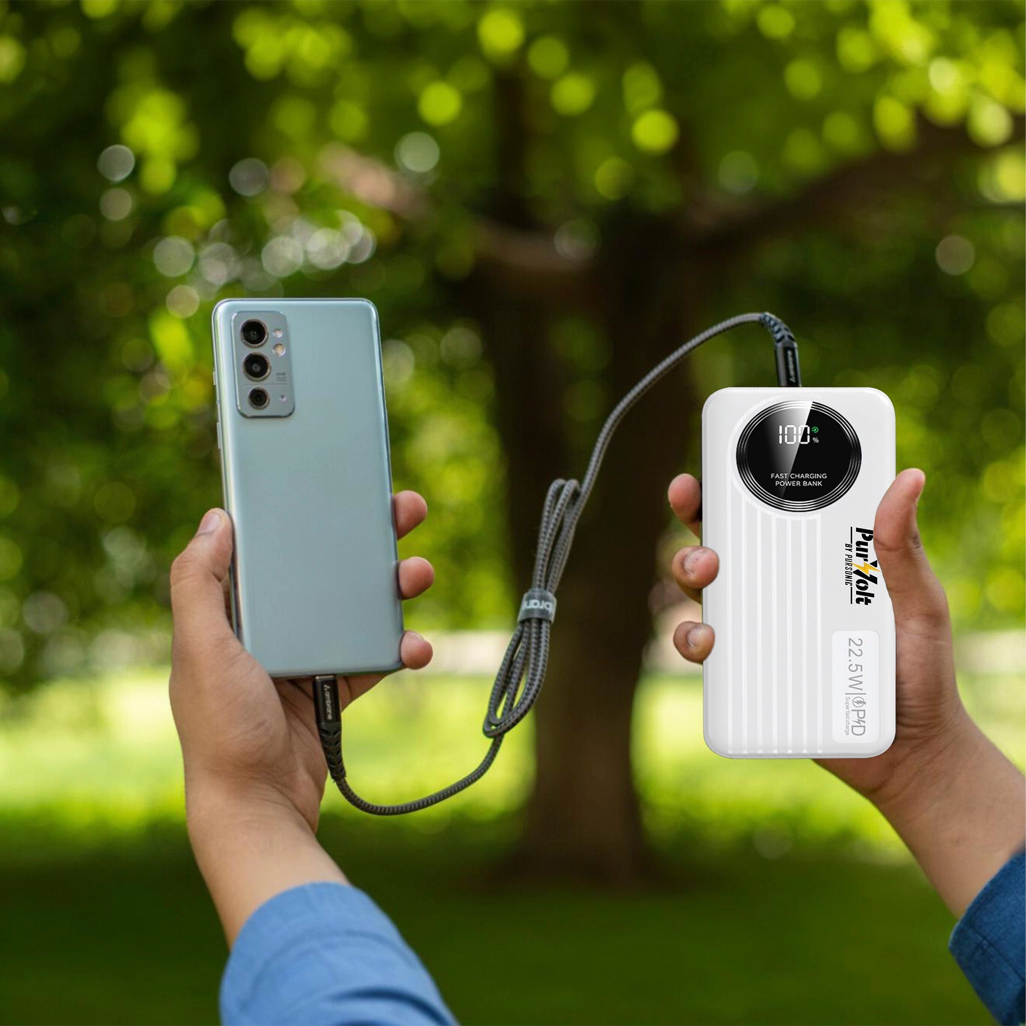 Pursonic Power Anywhere Bundle – PurVolt 40,000mAh Power Bank + LED Fast Charging Power Bank with Built-in Cables - Mi tienda