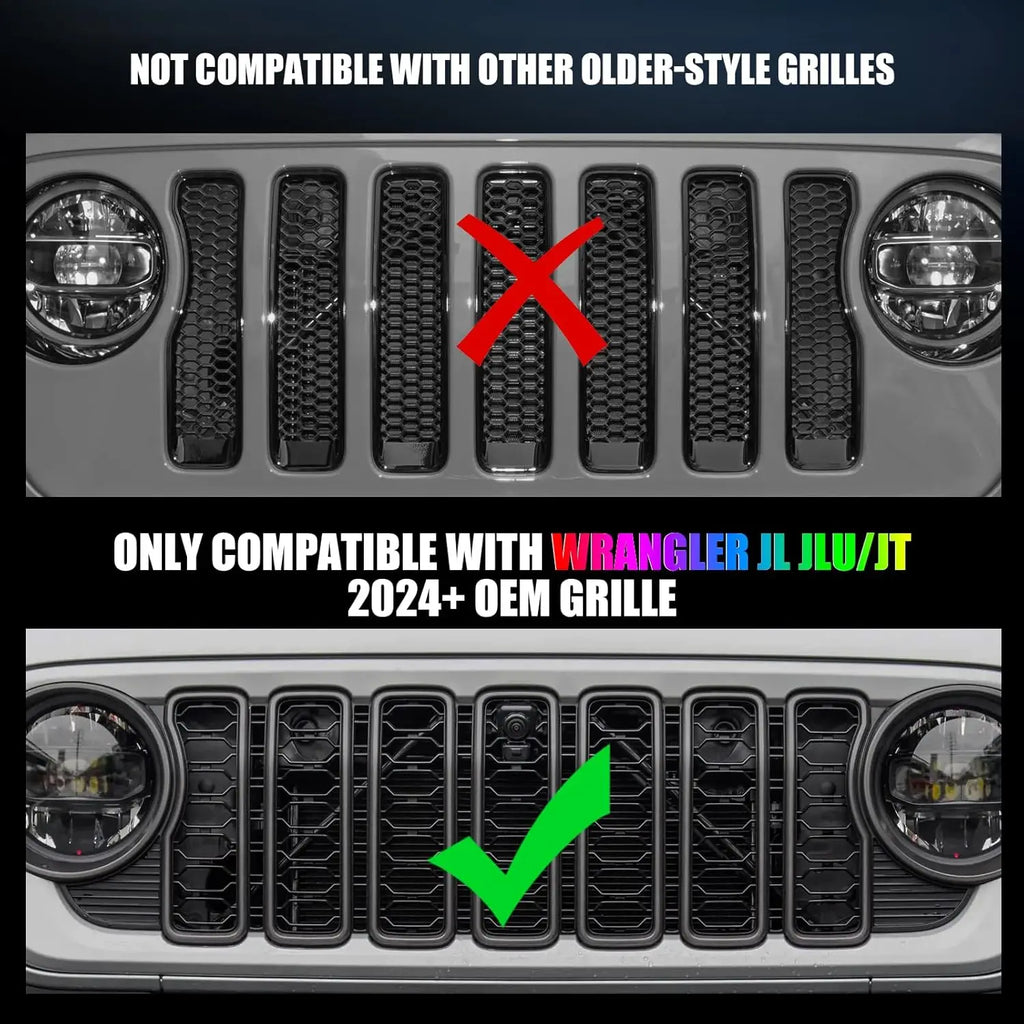 RGB LED Front Grille Lights for Jeep Wrangler JL / JLU / Gladiator JT (2024–2025) | MAIKER-1