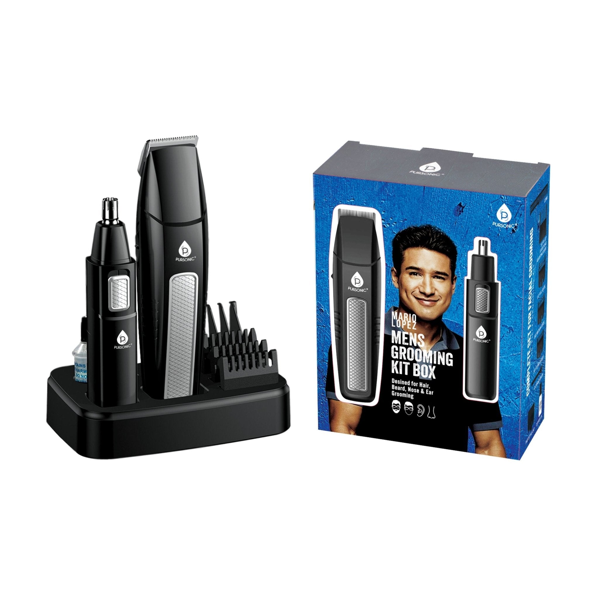Mario Lopez Mens Grooming Kit , Designed for Hair, Beard, Nose & Ear Grooming, 10 Piece Grooming Kit - Mi tienda