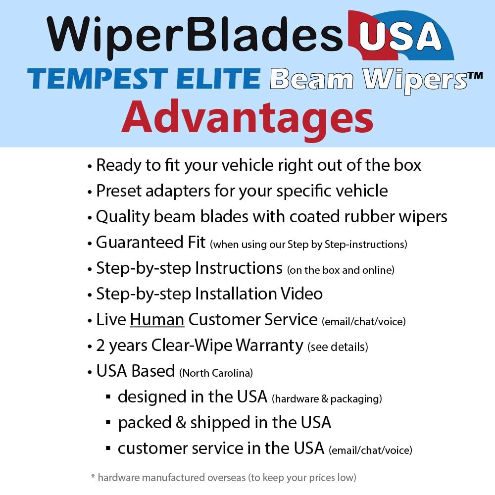 2009 Mercedes-Benz GL320 Wiper Blades w/2yr Wear Warranty (Set of 2) Beam Wipers - Mi tienda