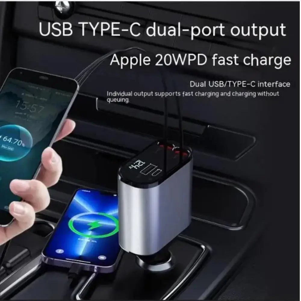 FAST 100W Car Phone Charger Lighter USB And TYPE-C Adapter - Mi tienda