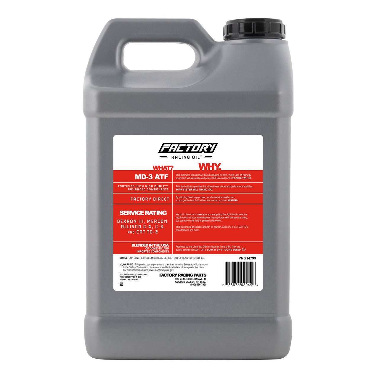 Factory Racing Oil ATF MD-3 Automatic Transmission Fluid - 2.5 Gallons - Mi tienda