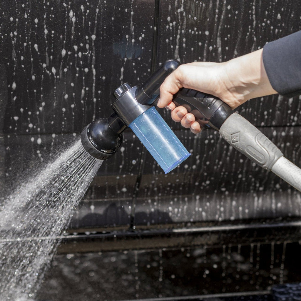 MOTIVITY High Pressure Spray Nozzle with Soap Dispenser for Car Washing, Pet Bathing, or Lawn Treatment, 8 Spray Patterns - Mi tienda