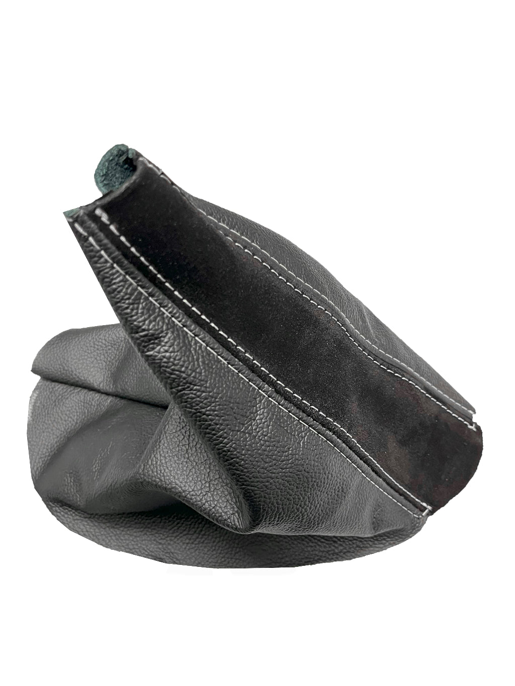 White Stitch Genuine Leather & Suede Shift Boot Cover For BMW E46 E36 3 Series - Mi tienda